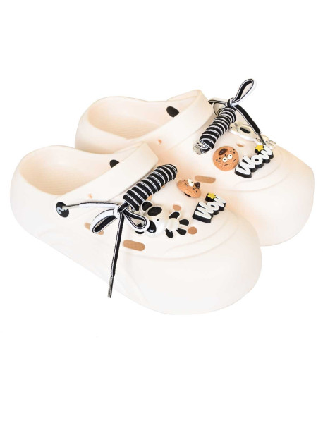 Дамски гумени чехли в бял цвят | Vodo.bg