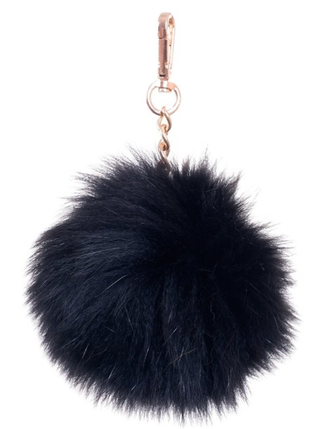 Черен помпон за шапка