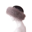 Дамски калпак от сива лисица