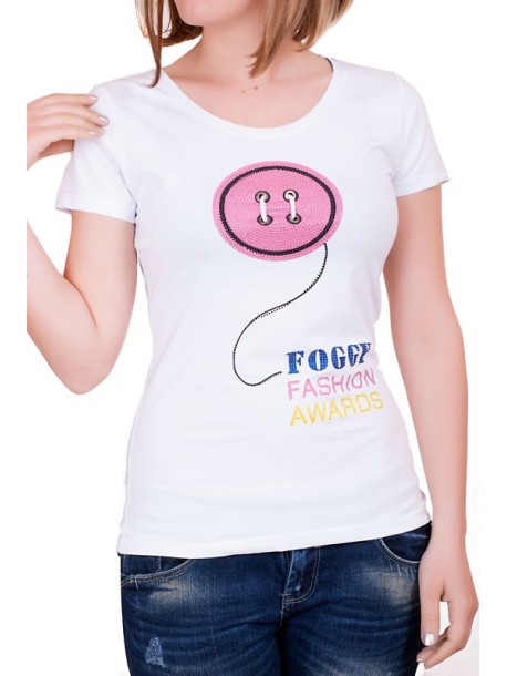 Бяла дамска тениска Foggy