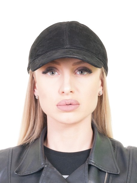 Дамска шапка с козирка - кожена