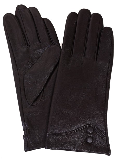 Ръкавици от естествена кожа - тъмно кафяви