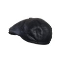 Мъжки каскет от кожа в черен цвят