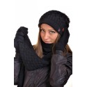 Шапка, шал и ръкавици Наталия черно