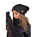Шапка, шал и ръкавици Наталия черно