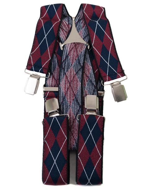 Двойни тиранти за мъже червено и синьо